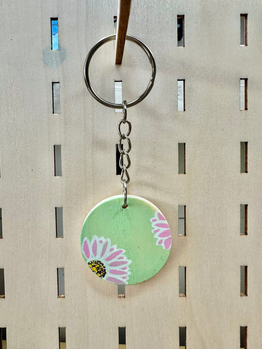 Green Flower Keychain
