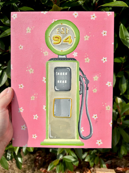 Retro Petrol Pump Canvas