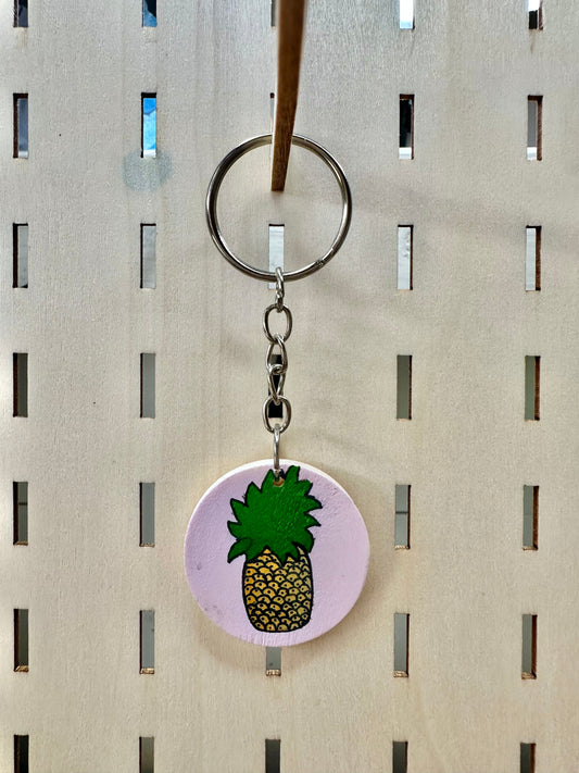 Pink Pineapple Keyring
