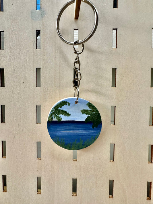 Palm Tree Ocean Keyring