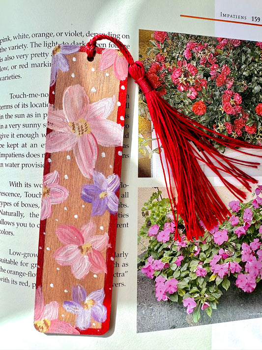 3D Pink Flower Bookmark