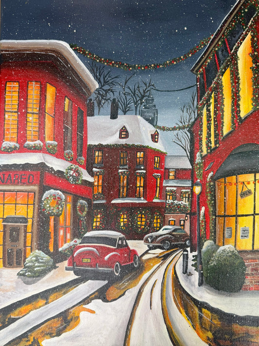 Christmas Eve Town Canvas