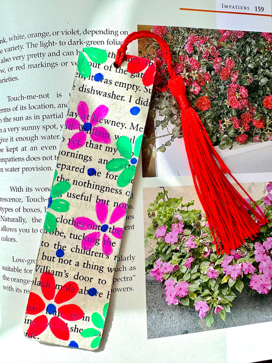 Newspaper Flower Bookmark