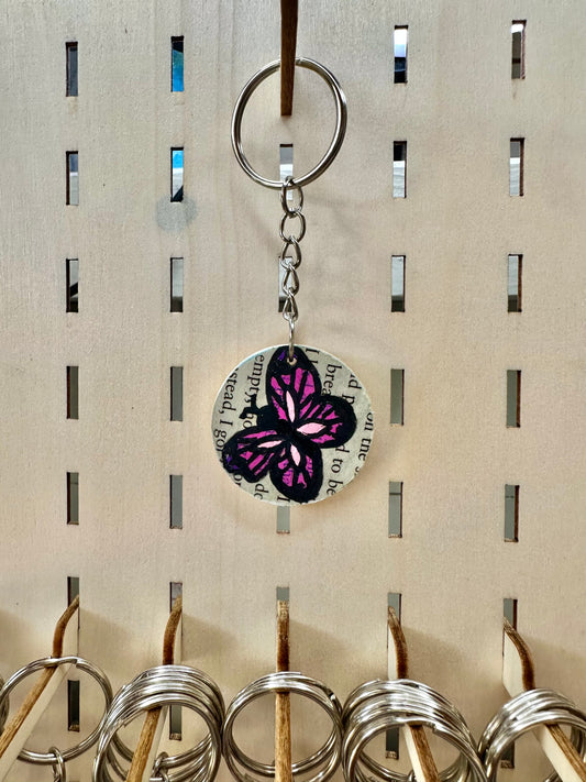 Butterfly Newspaper Keyring