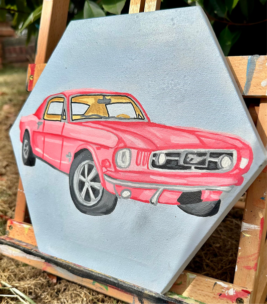 Retro Ford Mustang Canvas