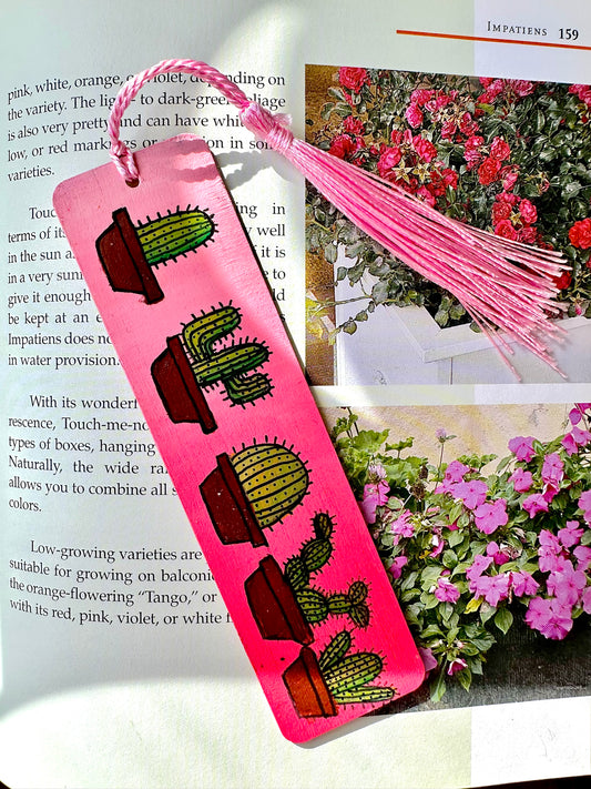 Pink Cactus Bookmark