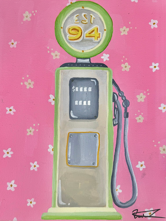 Retro Petrol Pump Canvas