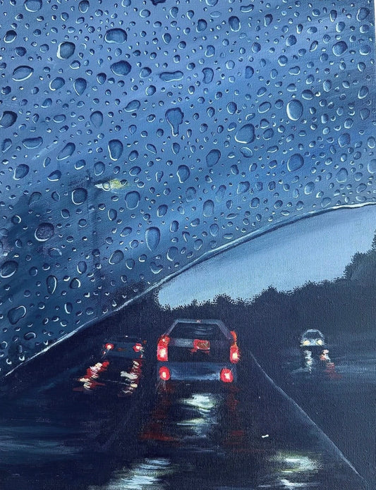 Rainy Drive Canvas