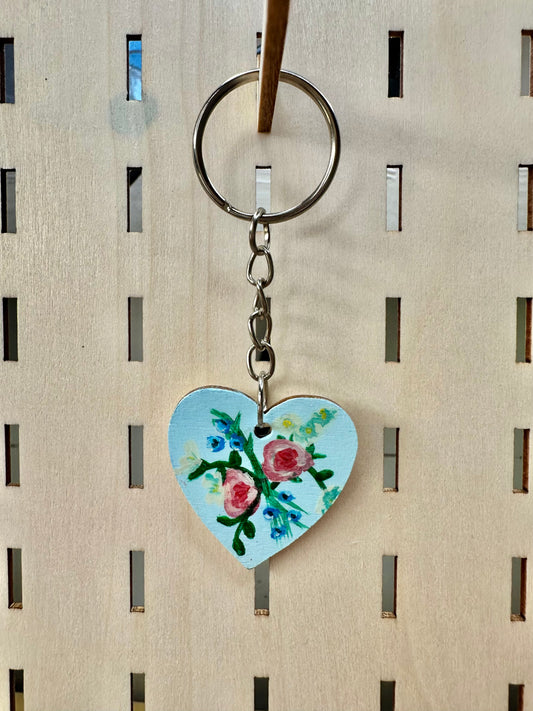 Love Heart flower Keychain