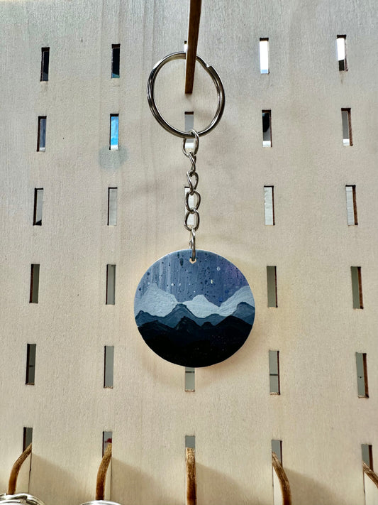 Night Sky Mountain Keyring