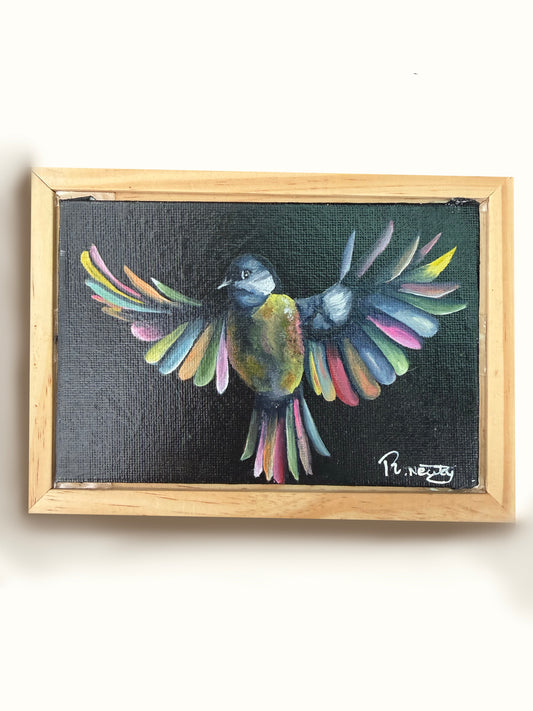 Rainbow Bird (with frame)