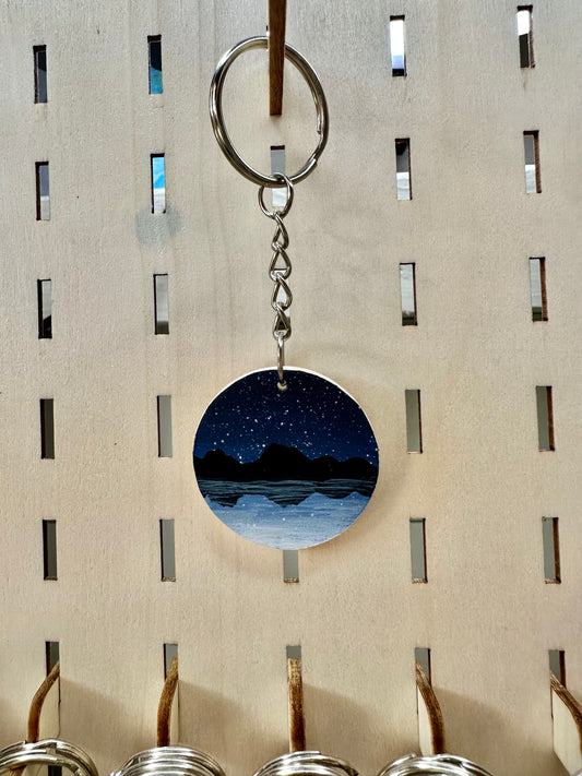 Nighttime Lake Keyring