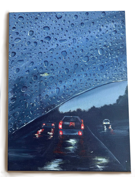 Rainy Drive Canvas