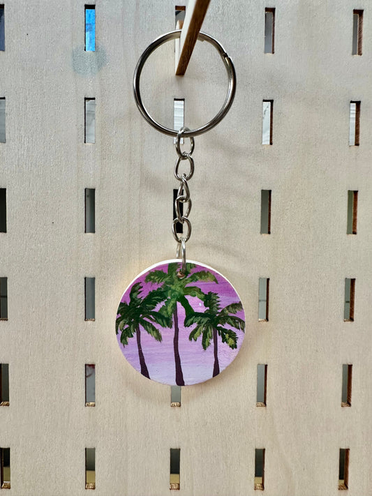 Purple Palm Tree Keyring